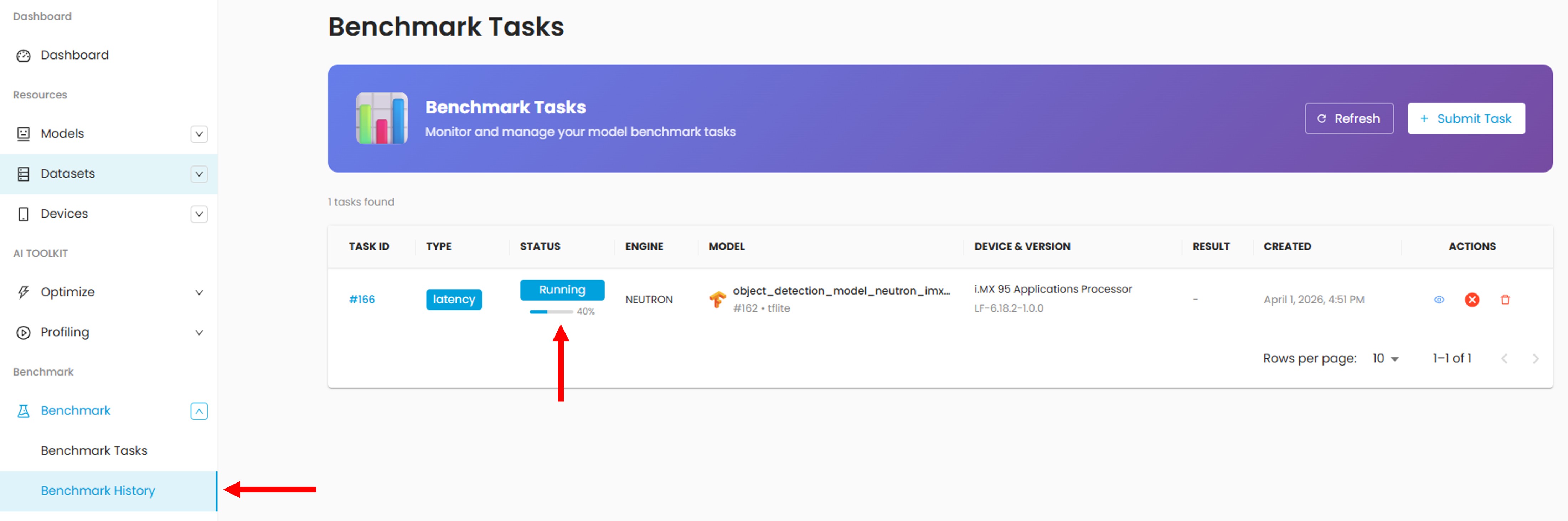 Benchmark Task List