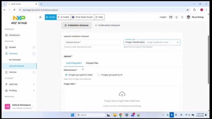 Classification Dataset Upload Animation